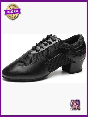 Women's Latin Dance Shoes Lace-up Ballroom Low Heel 1.5" Practice